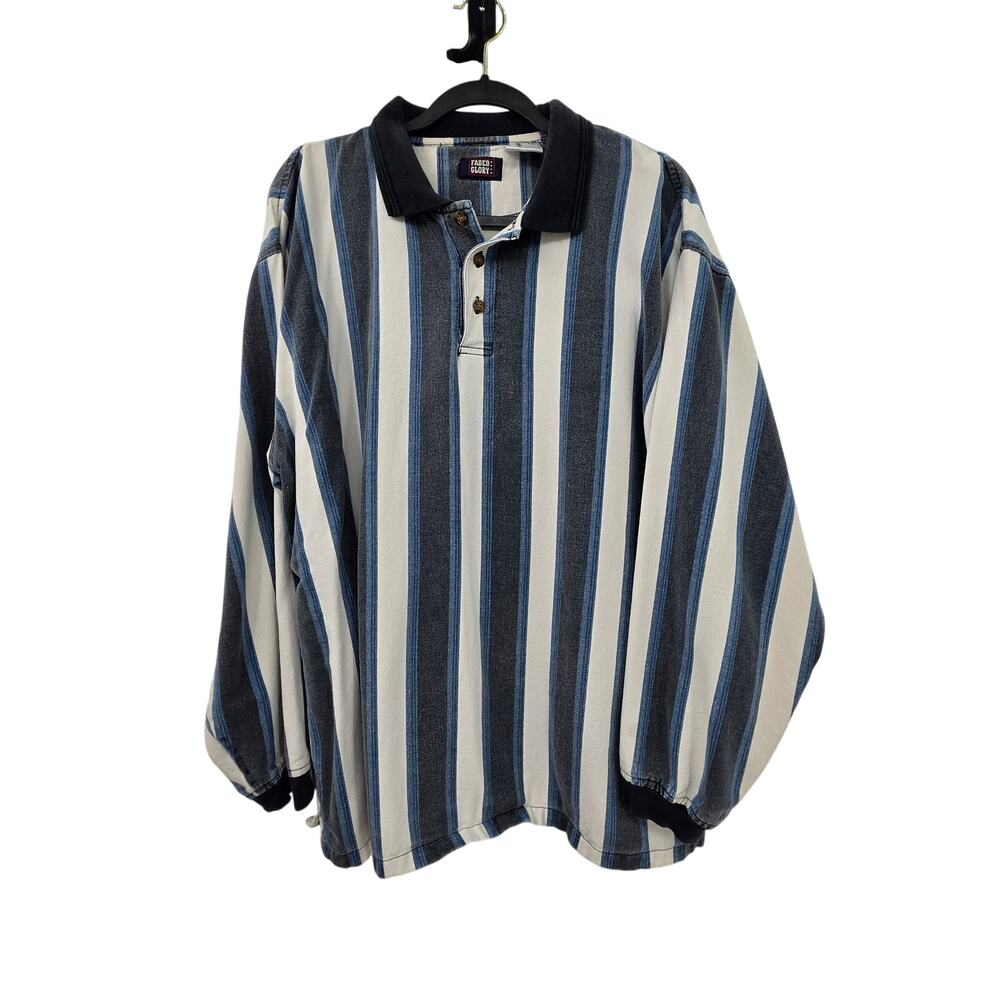 Vintage 90's Faded Glory Striped Long Sleeve Size XL Streetwear